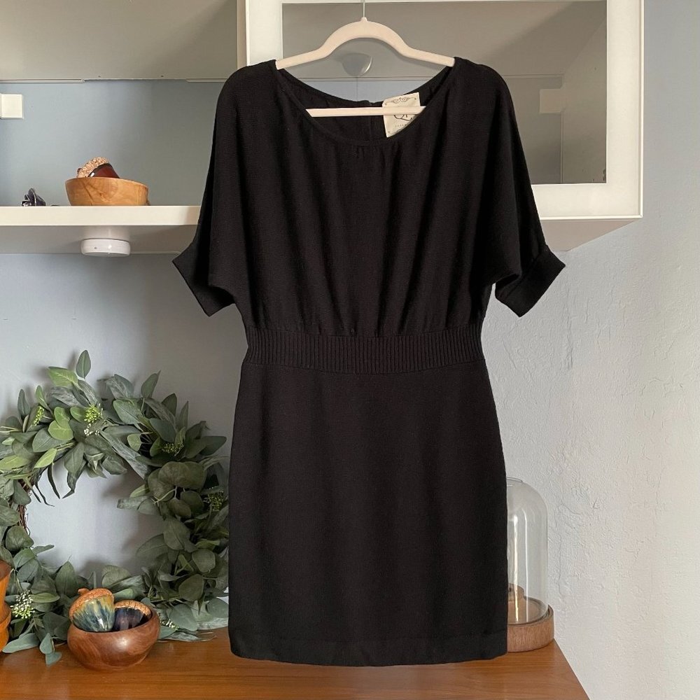 Qi Cashmere Short Mini Dress Dolman Sleeve